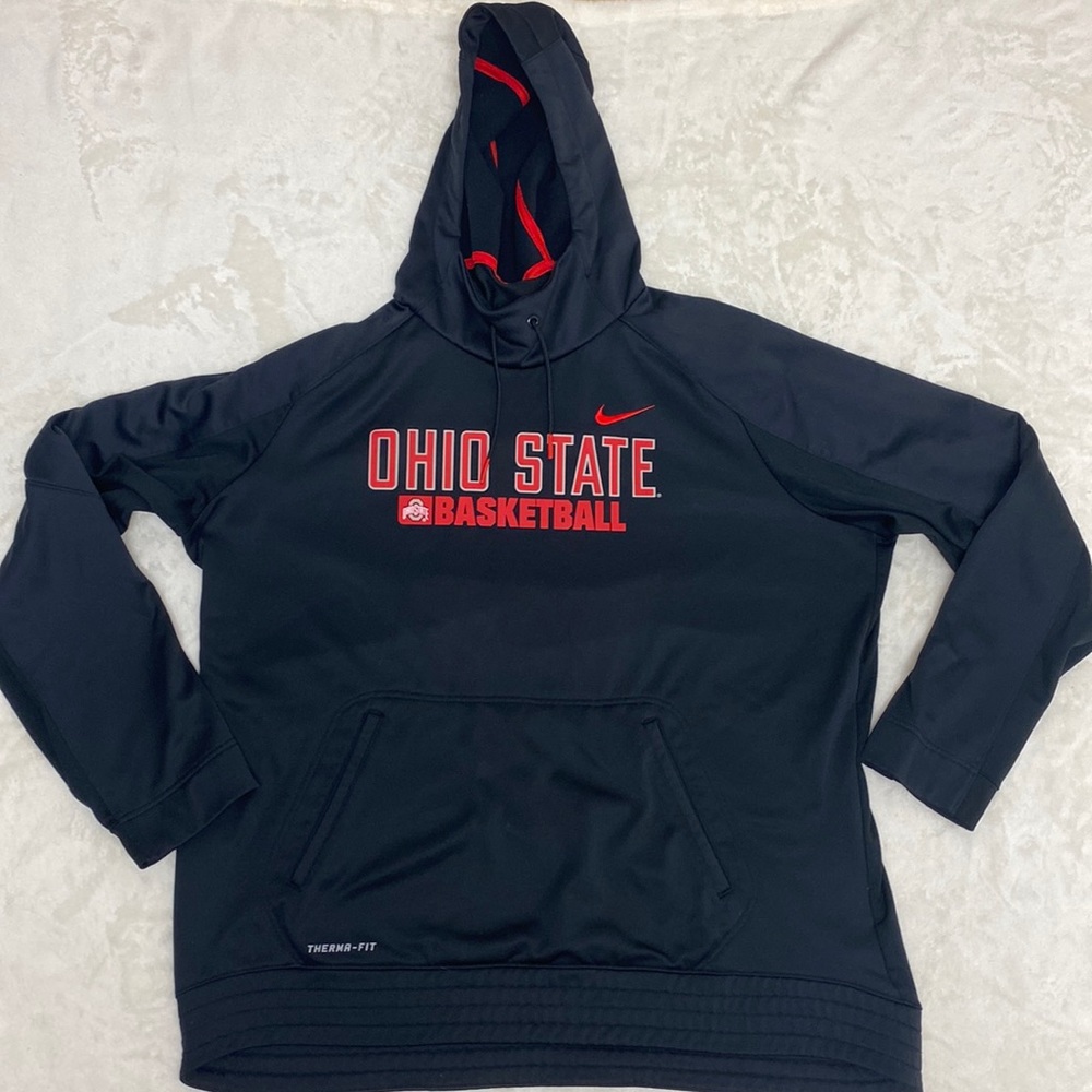 Ohio State Nike Elite fleece lined therma-fit hooded sweatshirt. XXL, EUC